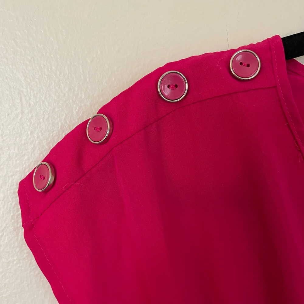 Soprano | Pink Scoop Neck Dress with Buttoned Sleeves | Size Medium - Picture 5 of 8